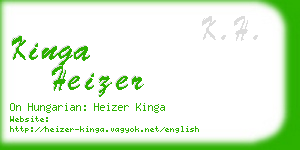 kinga heizer business card